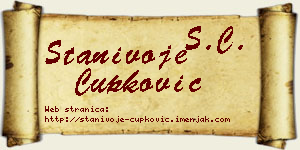 Stanivoje Čupković vizit kartica